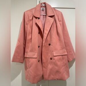 Unique Vintage Pink Double-Breasted Peacoat